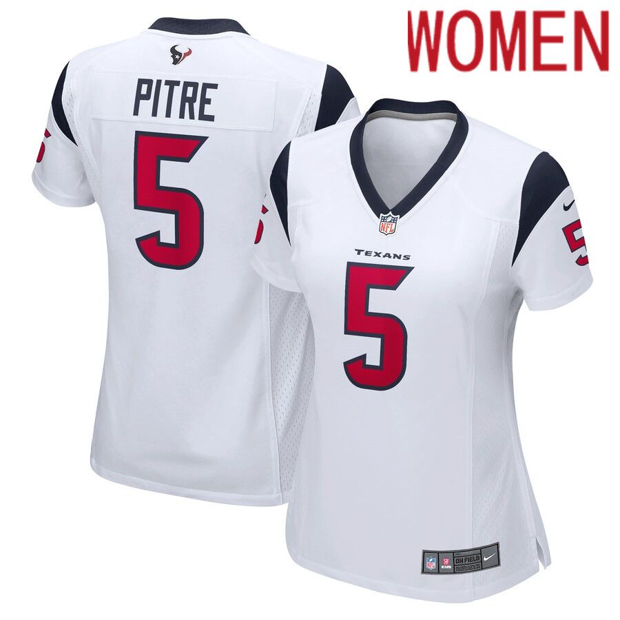 Women Houston Texans #5 Jalen Pitre Nike White Game Player NFL Jersey
